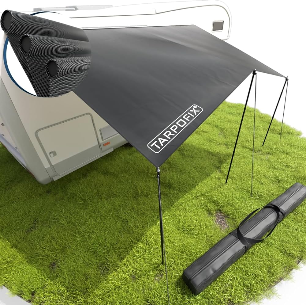 auvent-fourgon-336rug-1.jpg Tarpofix® Auvent Voiture 4 x 2,4 m | Store Banne Camping car Déperlant avec Multi Keder | Protection Solaire, Solette & UV 60+ | Auvent Fourgon ... – Image 1