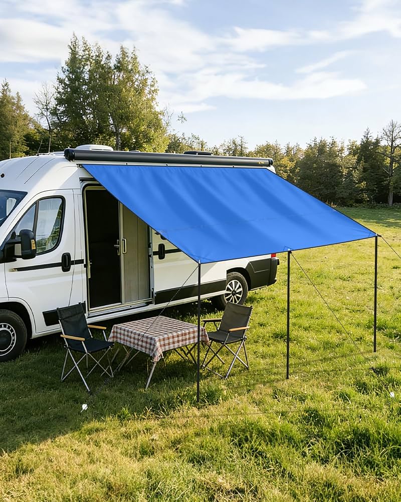 camping-car-auvent-520drl-1.jpg SUPAREE Auvent Camping Car Exterieur Auvents Caravane 3m Auvent Latéral Fourgon Protection UV Oxford 210D Imperméable pour RV SUV 3 x 2,4m : Amazon.fr: Auto et Moto – Image 1