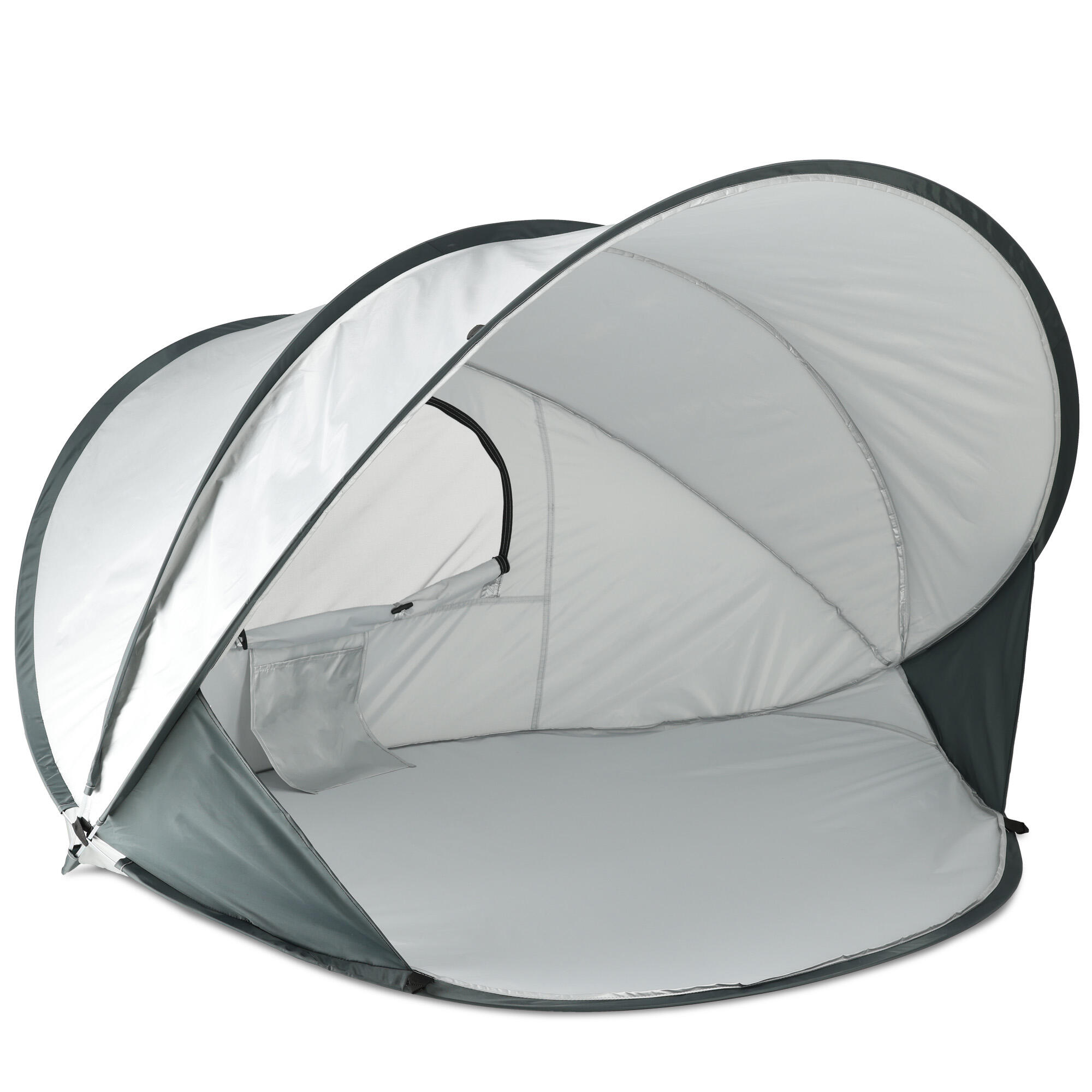 decathlon-tente-de-plage-683xbt-1.jpg Tente de plage Pop Up XXL de Luxe Légère Protection UV 50+ Argent – Image 1