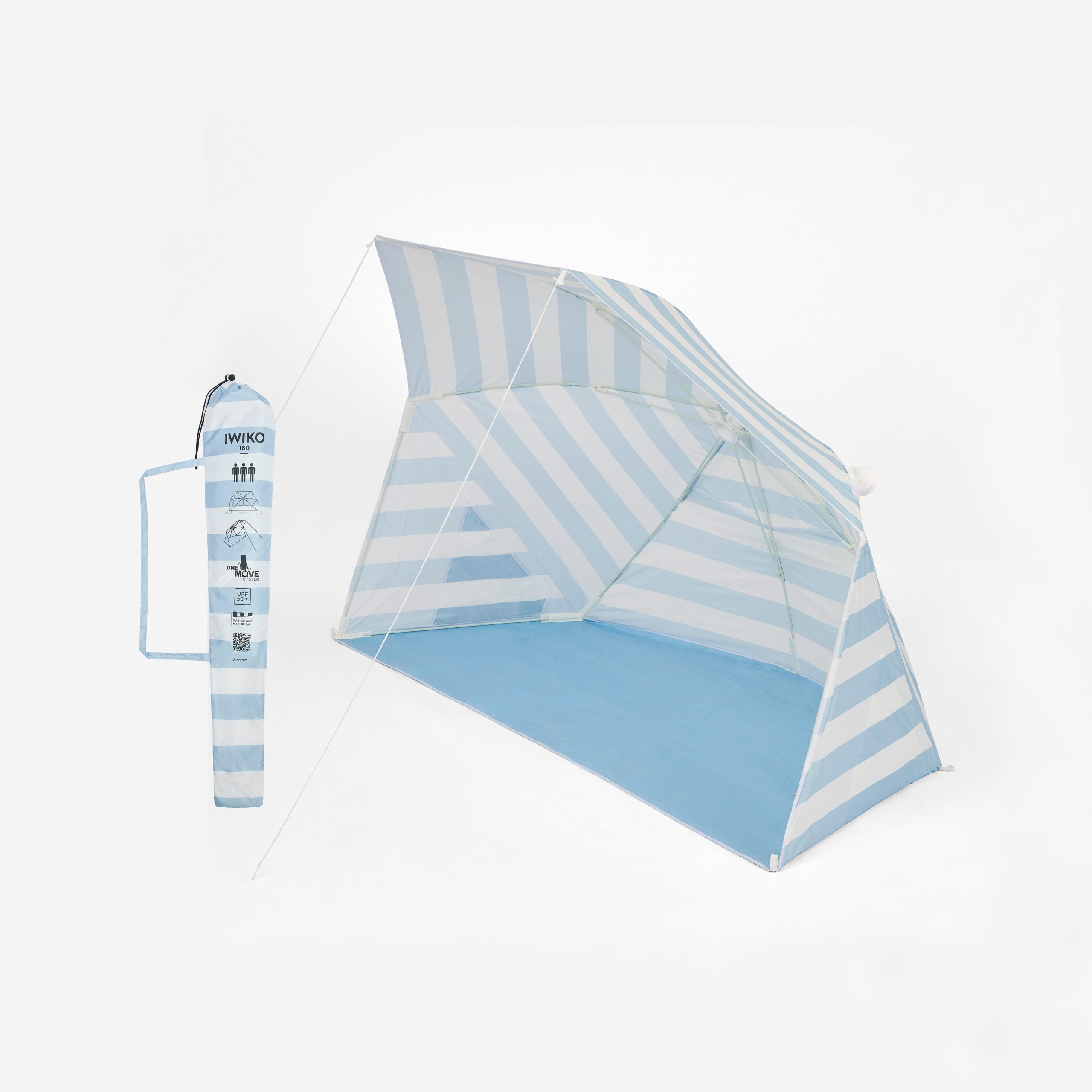decathlon-tente-de-plage-819ckt-1.jpg Tente de plage anti UV UPF50+ 3 places IWIKO Bleu rêve – Image 1