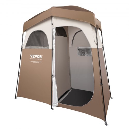 douche-tente-943zla-1.jpg VEVOR Tente de Douche Camping 210,8x106,7x210,8 cm Cabine Douche Portable 2 Pièces Abri Intimité Extérieur avec Dessus Amovible, Poches, Corde de Suspension, Corde à Linge, Vestiaire pour Toilettes – Image 1