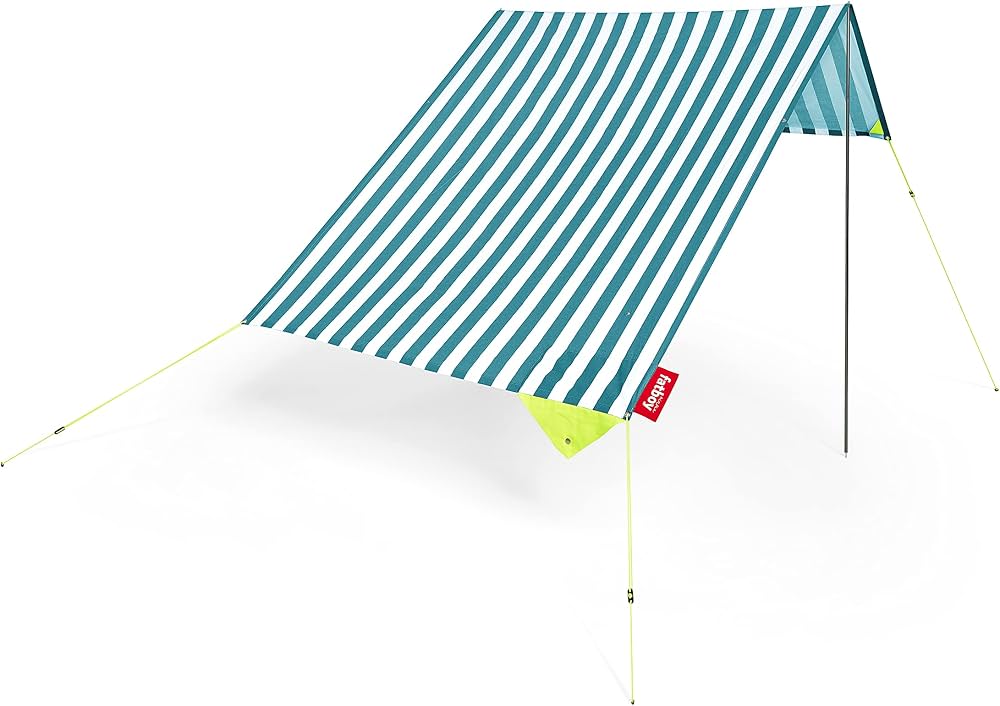 miasun-907zia-1.jpg Fatboy Miasun Tente de Plage 330 x 190 x 140 cm Azur | Parasol Plage Portable Large avec Support, Tente Enfant, 3 Options d'Installation, Auvent avec Protection Solaire en Coton : Amazon.fr: Sports et Loisirs – Image 1