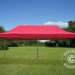 Tente pliante FleXtents PRO 4x8m Rouge, avec 6 cotés