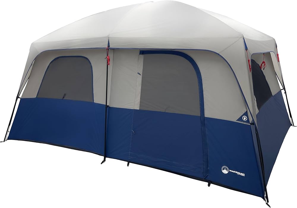 tente-10-personnes-096xhg-1.jpg Wakeman Outdoors Tente de Camping pour 10 Personnes – Grande Tente d'extérieur avec séparateur de pièce et moustiquaire – Tente familiale avec 2 ... – Image 1