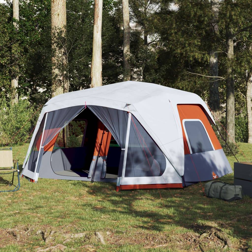 tente-10-personnes-140hpa-1.jpg Grande Tente de Camping LED 10 Personnes Montage Rapide 2 Chambres Imperméable Gris et Orange – ComfortXL Outdoor Living – Image 1