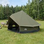 vidaXL Tente familiale Vert armée 10 personnes Polycoton