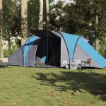 Tente de Camping Dôme 6 Places avec 3 Chambres Séparées Imperméable Bleu – ComfortXL Outdoor Living