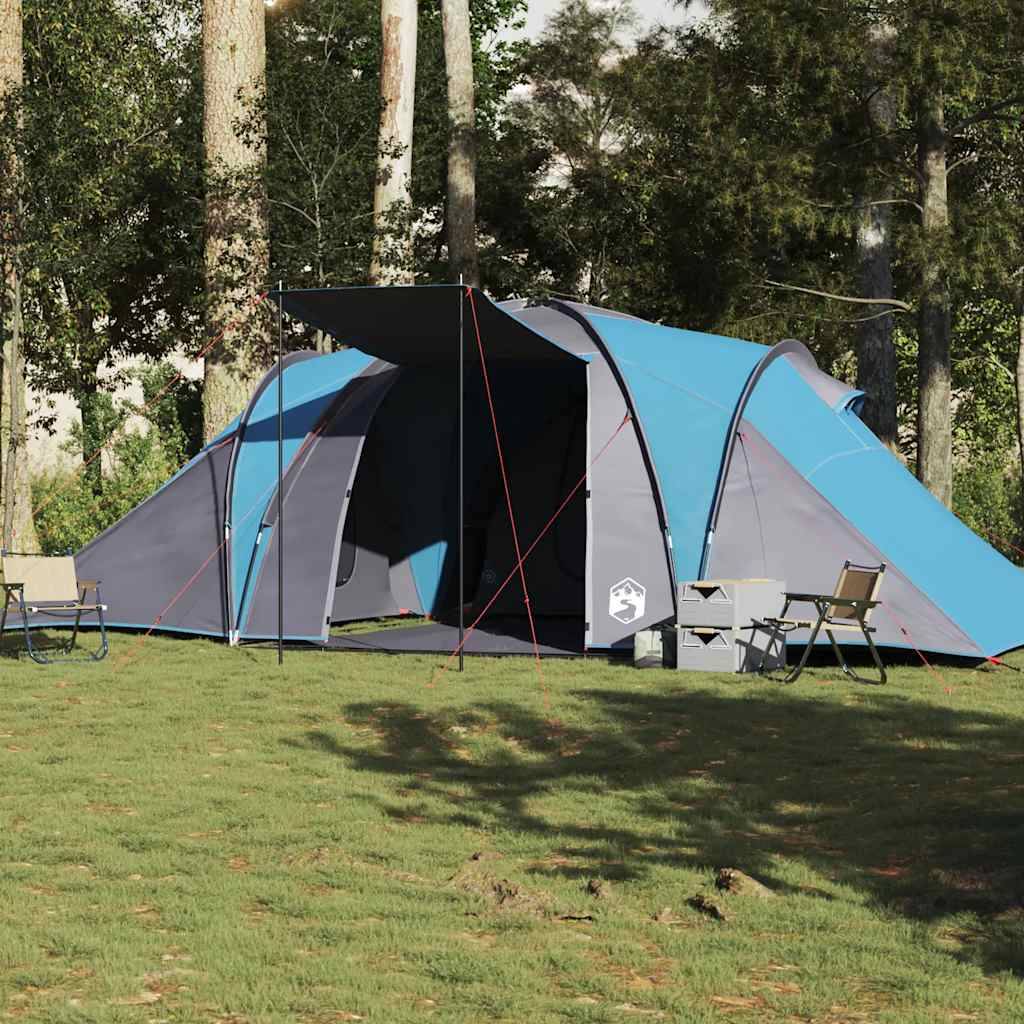 tente-3-chambres-512bjs-1.jpg Tente de Camping Dôme 6 Places avec 3 Chambres Séparées Imperméable Bleu – ComfortXL Outdoor Living – Image 1