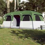 Très Grande Tente Familiale 10 Personnes Polyester 3 Chambres pour Camping en Groupe Vert – ComfortXL Outdoor Living