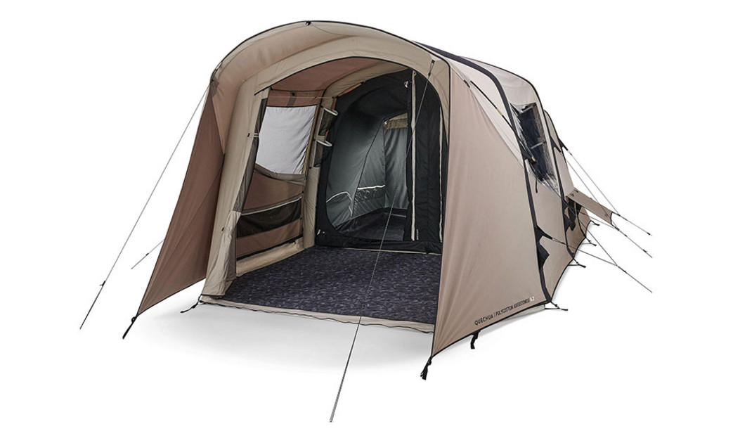 tente-4-place-quechua-606zse-1.jpg Avis Quechua Tente Airseconds Polycoton 4.2 Tente légère simple paroi / Tarp pour le bivouac : test, prix – Image 1
