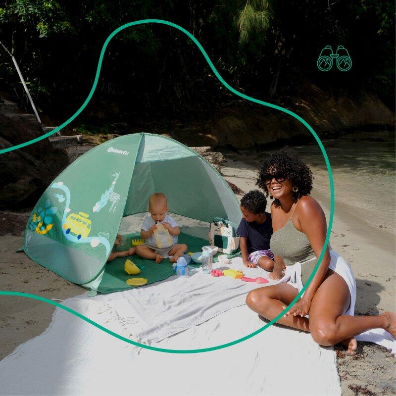 tente-bebe-600cqb-1.jpg Tente anti uv abri de plage UPF50+ bébé enfant Vert | Decathlon – Image 1
