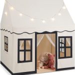 Tente de Jeux Enfant avec Guirlandes Lumineuses Étoiles, 3 4 Enfants, 121 x 101 x 138 cm