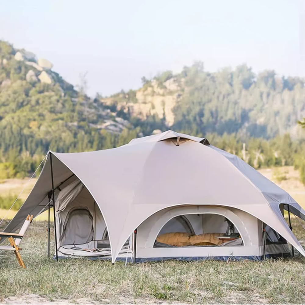 tente-camping-familiale-939hkn-1.jpg ZDHFFFUK Tente de Camping familiale pour 6 Personnes avec Vue panoramique à 360° – Grande Tente de Luxe en Toile Double Couche pour Vacances, randonnée et fête – Tente 4 Saisons : Amazon.fr: Sports et Loisirs – Image 1