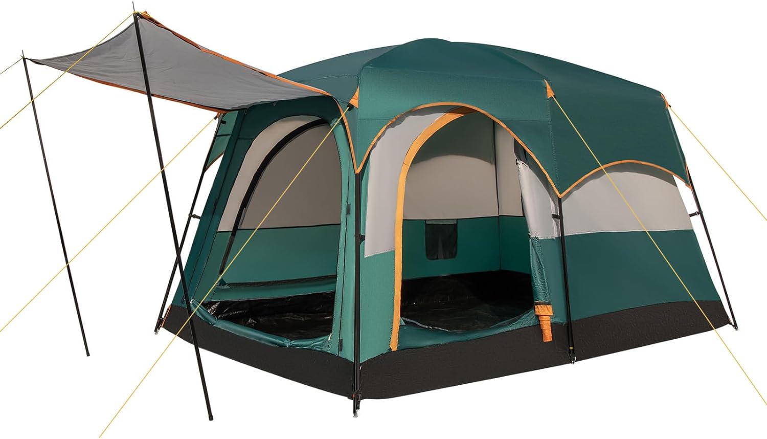 tente-de-campement-728egy-1.jpg Tente de Camping avec 2 Pièces pour 4 6 Personnes, Tente Familiale Double Couchage Double – Image 1
