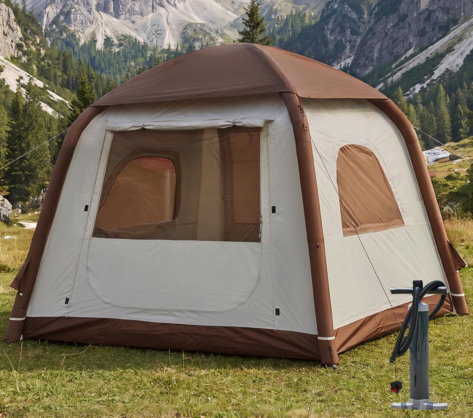 tente-de-randonnee-583acx.jpg Tente de camping gonflable, pour 2 à 4 personnes, abri solaire, Oxford, imperméable, facile à installer, tente de maison : Amazon.fr: Sports et ... – Image 1