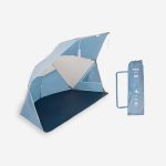 Tente de plage compacte 3 places UPF 50+ diamètre 180cm Iwiko gris beige