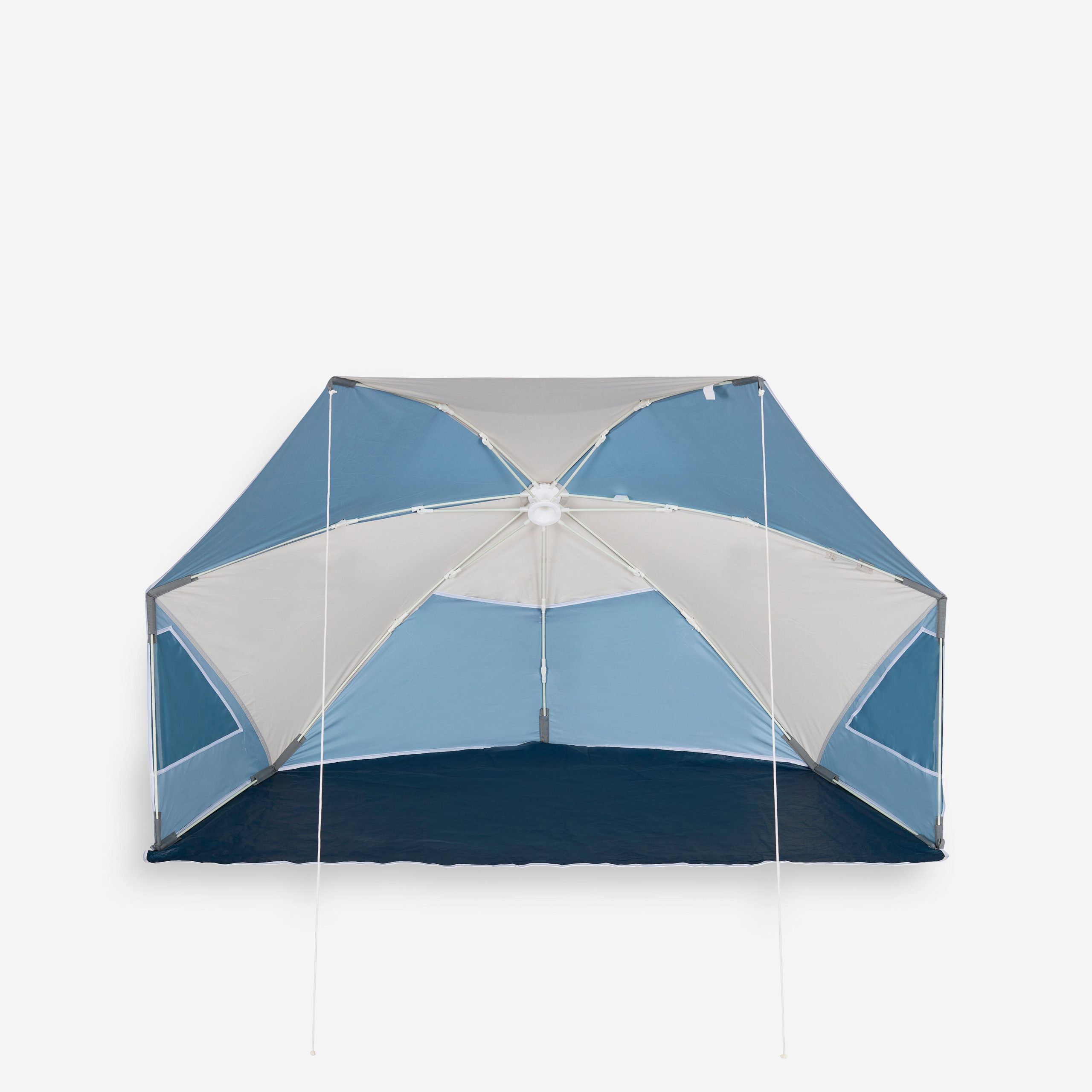 tente-decathlon-plage-300nue-1.jpg Tente de plage compacte 3 places UPF 50+ diamètre 180cm Iwiko gris beige – Image 1