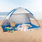 Tente coupe vent et plage Aktive pour 2 personnes UV50 avec fenêtres et sol