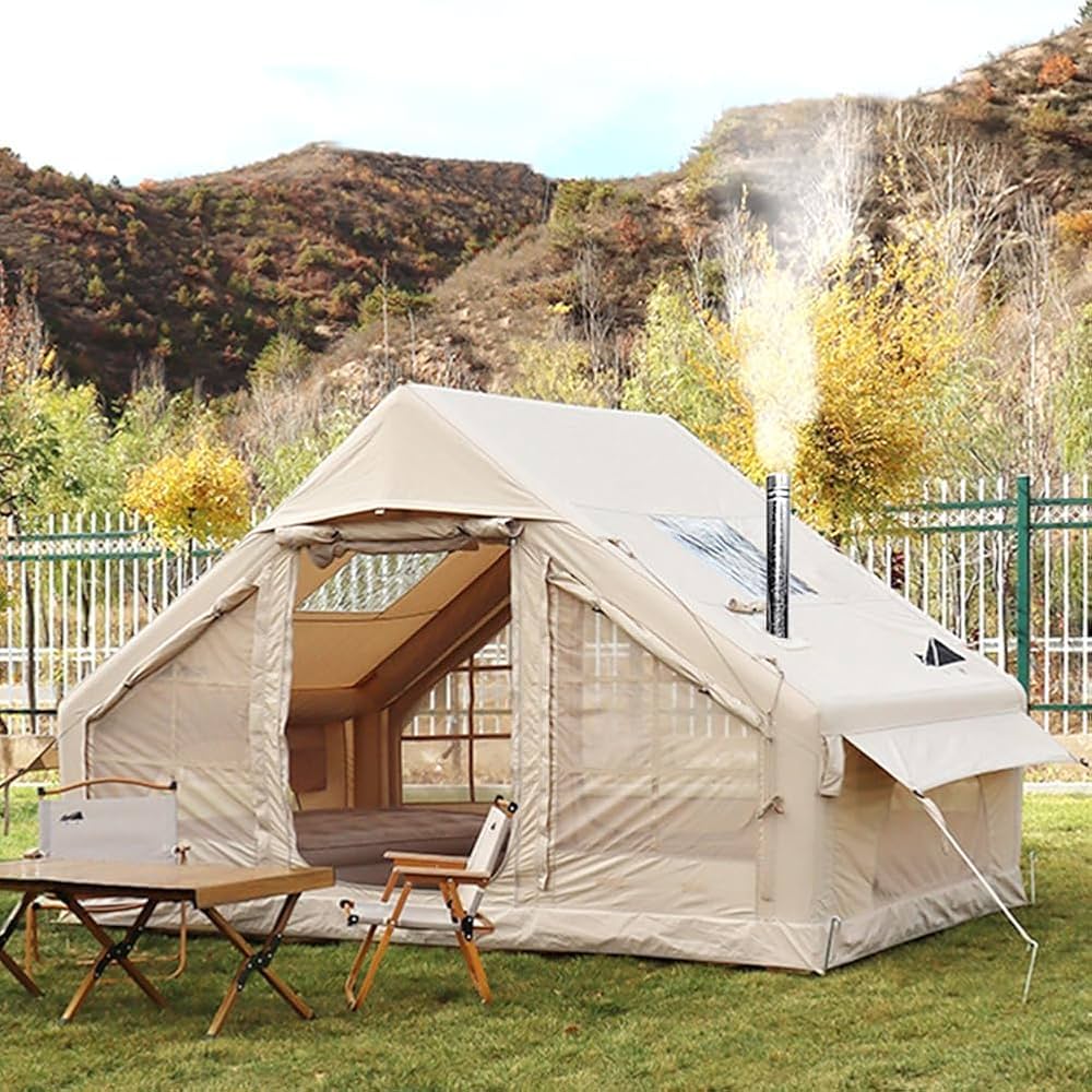 tente-hiver-941vji-1.jpg TentHome Tente 2 3 Places de Camping Gonflable Familiale Coton, Tente Bivouac 4 Saisons 2 3 Personnes Hiver Grand Froid Gonflable, Isolante, ... – Image 1