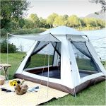 Une Tente 4 Personnes Anti Insectes, Double Portes et Quatre Fenêtres Tente Pas Cher Tente Stable et Pratique Pop Up Idéale pour Le Camping dans Le ...