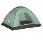 Tente de camping 2 personnes dim. 206L x 152l x 110H cm portes zippée, poche rangement sac de transport inclus fibre verre polyester Oxford vert au meilleur prix | E.Leclerc