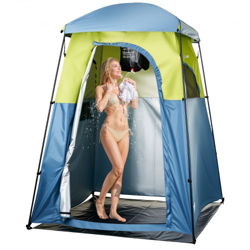 tente-pour-douche-240bas-1.jpg VEVOR Tente de Douche de Camping, Abri d'Intimité Extérieur Portable, Cabine d'Essayage Toilette pour Plage Camping Pêche, Tissu Oxford 150D, avec Sac ... – Image 1