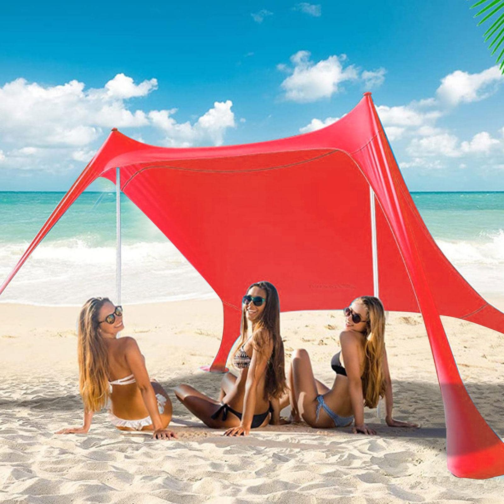 tente-pour-la-plage-793khk-1.jpg Auvent de plage, tente de plage, ombrage Pop Up, 200x160x150cm, abri solaire Portable, installation facile, pour Camping en plein air familial, pêche – Image 1