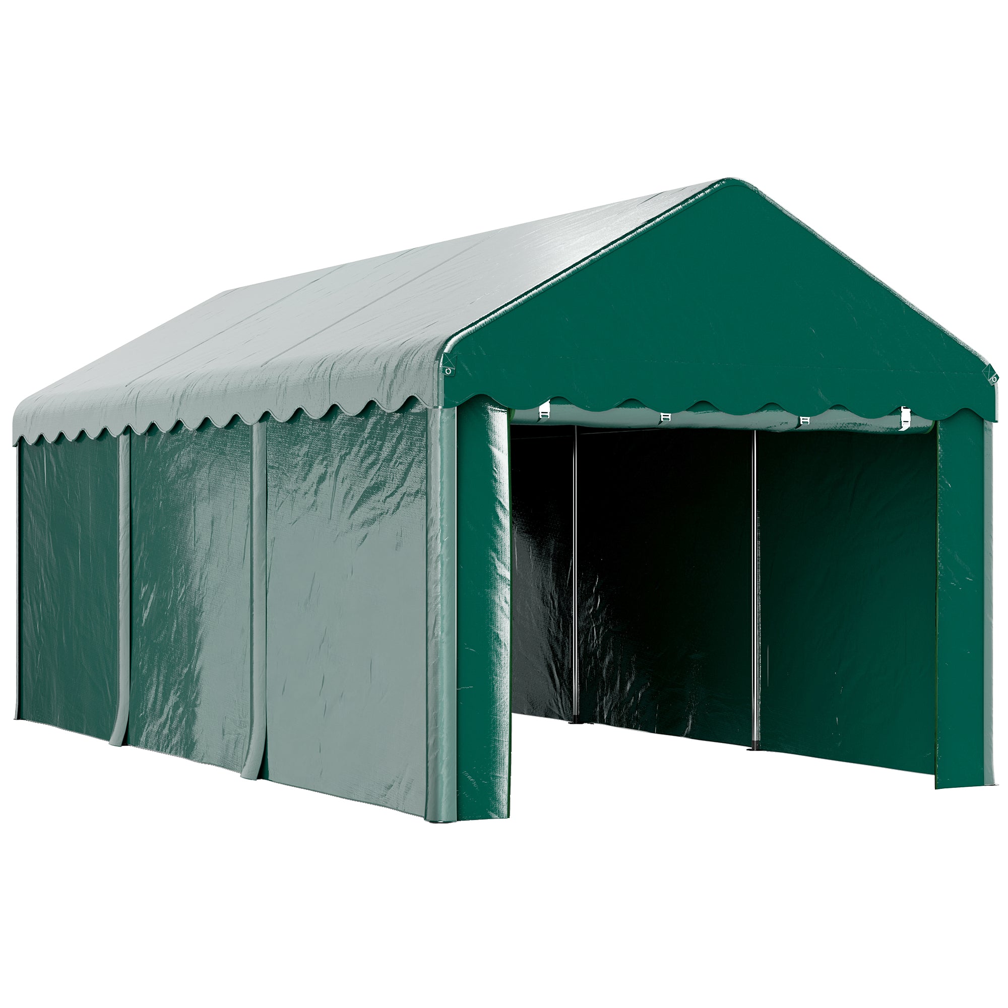 tente-pour-voiture-480oje-1.jpg Tente garage verte 3 x 6 m étanche et anti UV avec 2 portes enroulables – Image 1