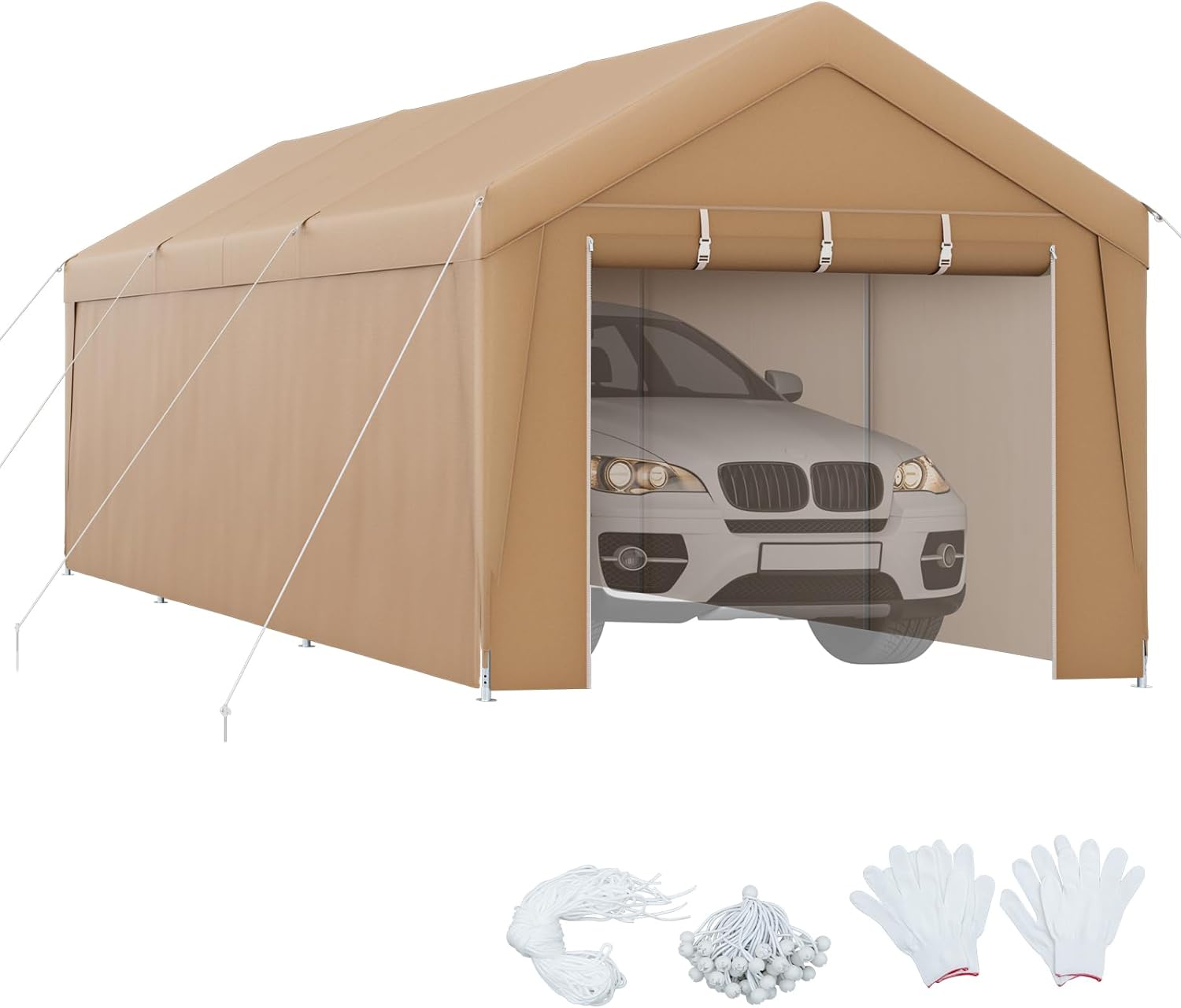 tente-pour-voiture-663sia-1.jpg Abri/Tente Garage pour Voiture 290 x 490 cm, Tente de Stockage en Acier – Image 1