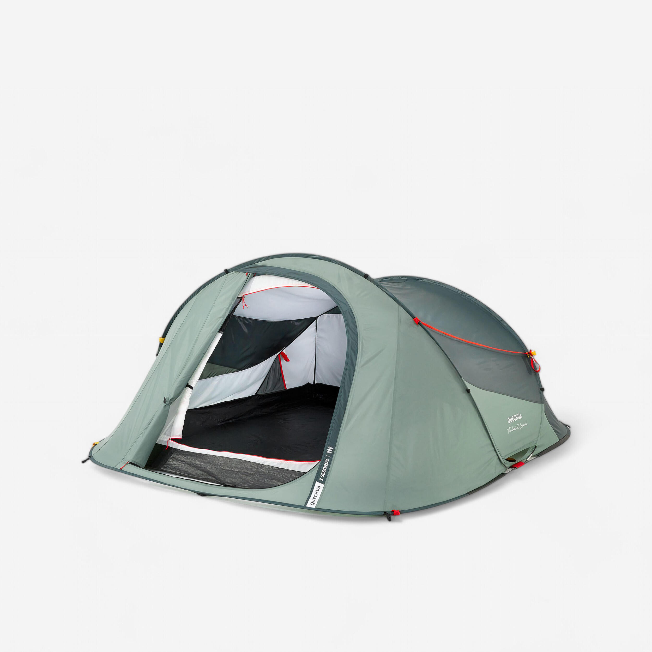 tente-quechua-3-place-339ocx-1.jpg Tente de camping 2 SECONDS 3 places Vert pour les clubs et collectivités | Decathlon Pro – Image 1