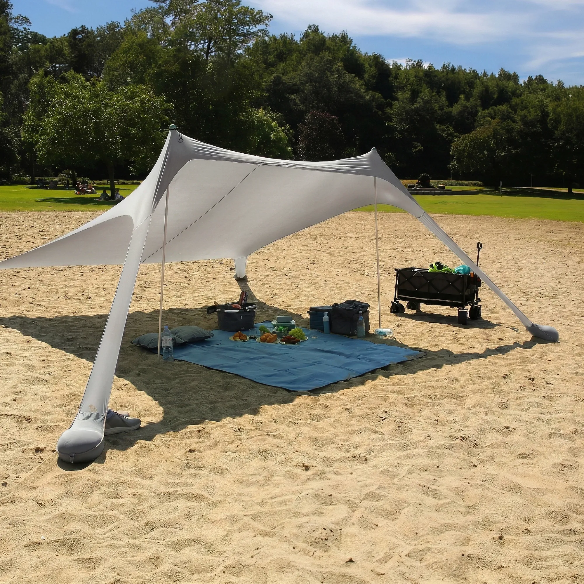 tente-solaire-453xbq.webp your GEAR Cameo Beach Shelter 3 x 3 m Abri de plage XXL bâche protection solaire UV 50+ tente – Image 1