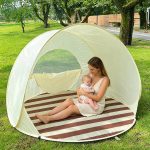 Tente de Plage portative | 2 à 3 Personnes Protection UV UPF 50+ Canopy | auvent de Protection Solaire | pour l'extérieur, l'arrière Cour, Le Patio, Le Bord de Piscine, la fête, Camping,