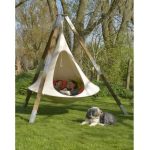 Tente suspendue conique hamac enfant et adulte interieur et exterieur bleu | stockinger.com