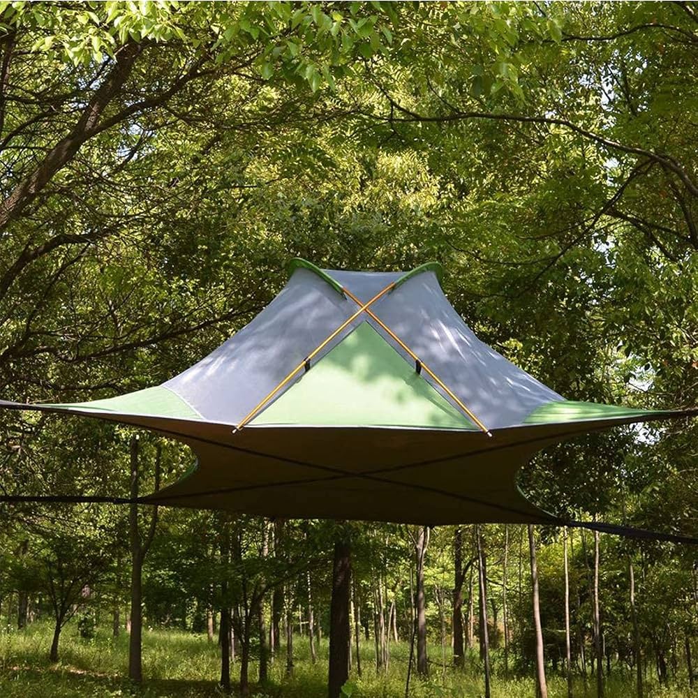 tente-suspendue-913ofm-1.jpg Tente de Camping, Tente Suspendue dans Un Arbre, hamac de Camping pour 2 Personnes, avec Gaze et Housse de Pluie, Facile à Installer, Peut Supporter ... – Image 1