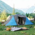 Tente tunnel familiale camping 2 chambres séjour étanche 2000mm 4 6 personnes 555x225 bleu ComfortXL Outdoor Living