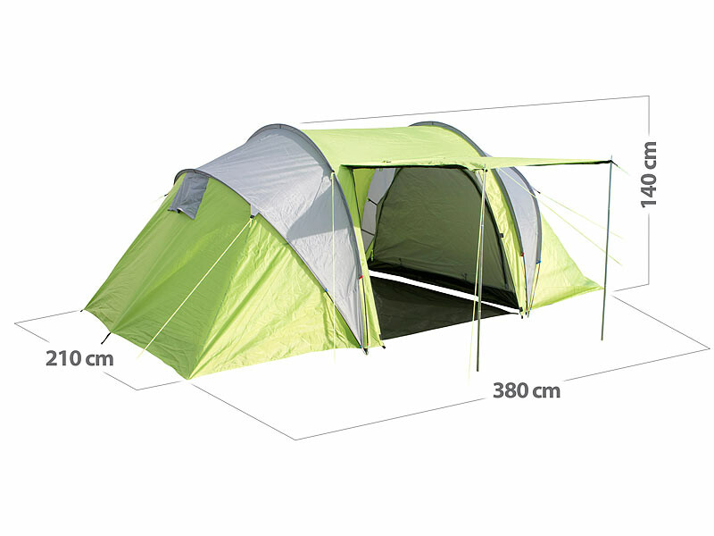 tente-tunnel-906wkh-1.jpg Tente tunnel pour 4 personnes avec 2 cabines et coutures étanches – Image 1